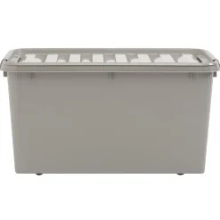 Gifi Rangement|Box de rangement à clips grise 70 L