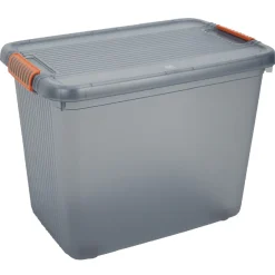 Gifi Rangement|Box de rangement à couvercle XXL 69 L gris