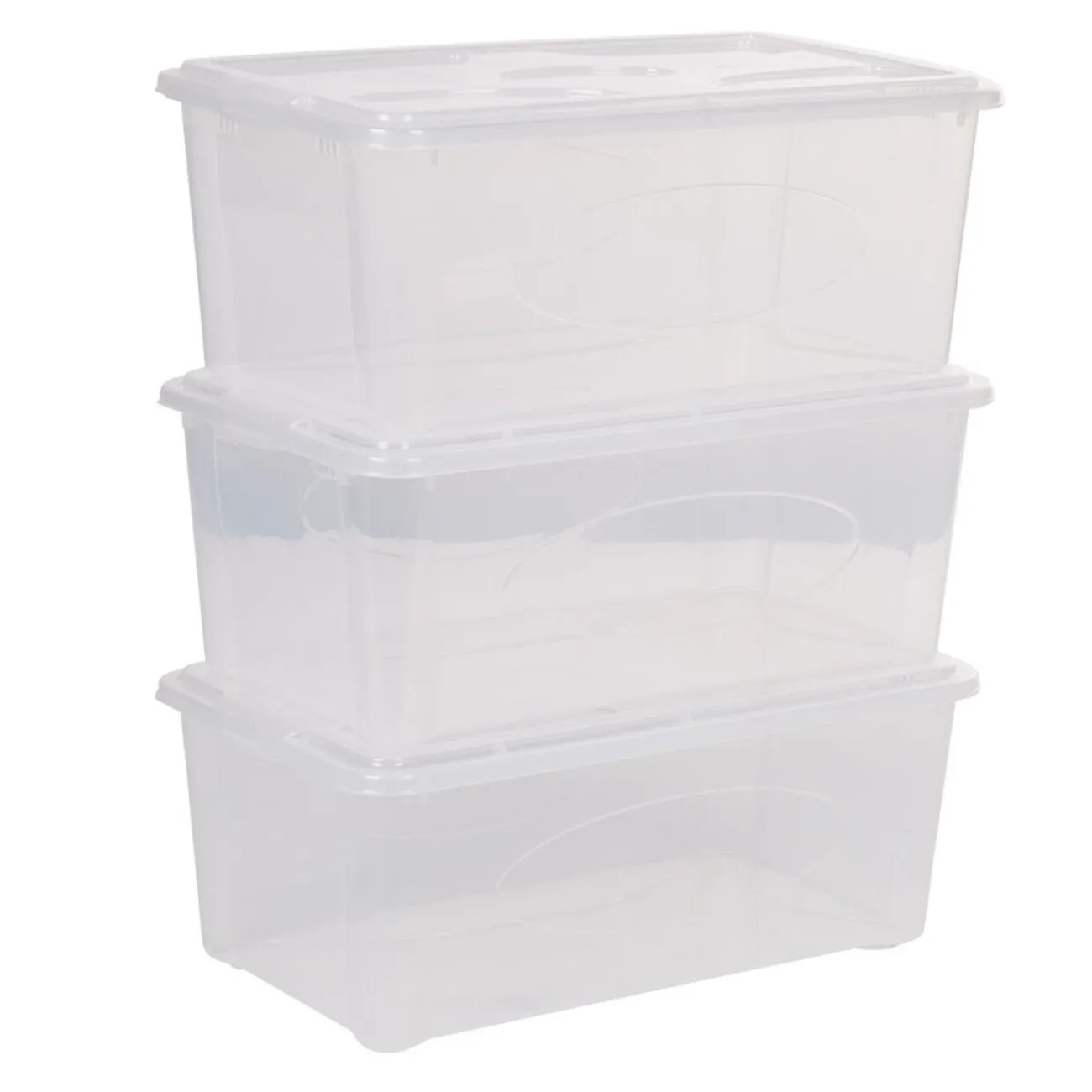 Gifi Rangement|Box de rangement 10 L transparent x3