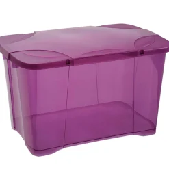 Gifi Rangement|Box de rangement 40 L violet couvercle clip