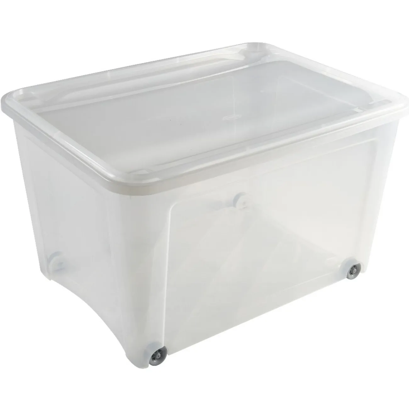 Gifi Rangement|Box de rangement à roulettes transparent 140L