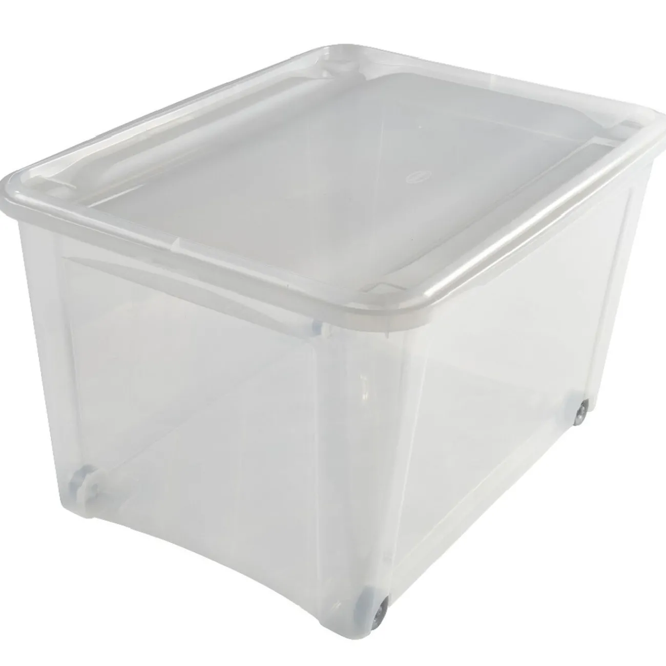 Gifi Rangement|Box de rangement à roulettes transparent 140L