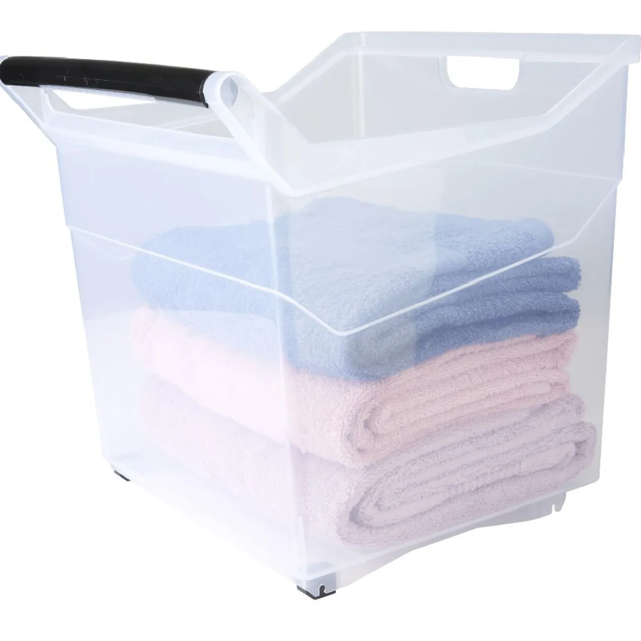 Gifi Rangement|Box de rangement à roulettes transparent 54 L