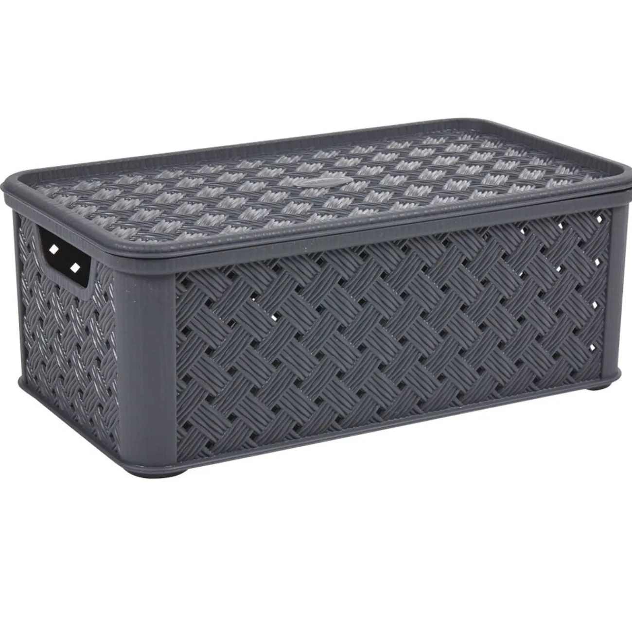 Gifi Rangement|Box de rangement Arianna effet tressé 4 L gris