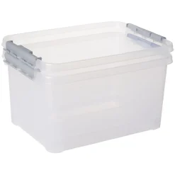 Gifi Rangement|Box de rangement avec fermeture clips 25L x2 - 44x31xH23cm