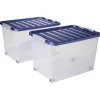 Gifi Rangement|Box de rangement avec fermeture clips 45L x2 - 52x36,5xH34cm