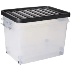 Gifi Rangement|Box de rangement avec fermeture clips 45L x2 - 52x36,5xH34cm
