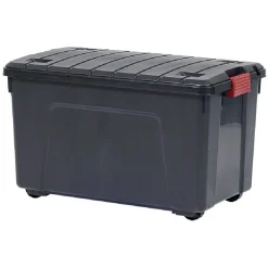 Gifi Rangement|Box de rangement brico 4 roulettes fermeture à clips 110L