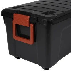 Gifi Rangement|Box de rangement brico 4 roulettes fermeture à clips 75L