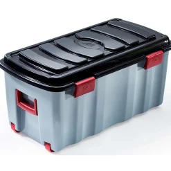 Gifi Rangement|Box de rangement brico sur roulettes fermeture clip 70 L