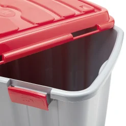 Gifi Rangement|Box de rangement bricolage 54 L gris et rouge x2