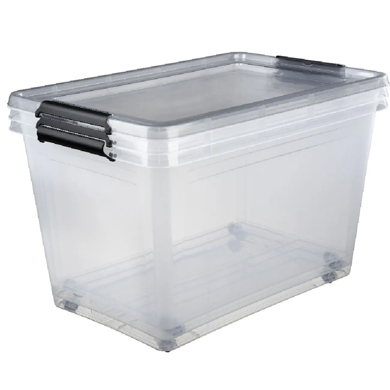Gifi Rangement|Box de rangement couvercle clips transparent 60 L x3