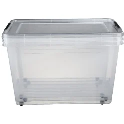Gifi Rangement|Box de rangement couvercle clips transparent 60 L x3