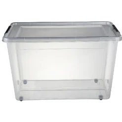 Gifi Rangement|Box de rangement couvercle clips transparent 60 L x3