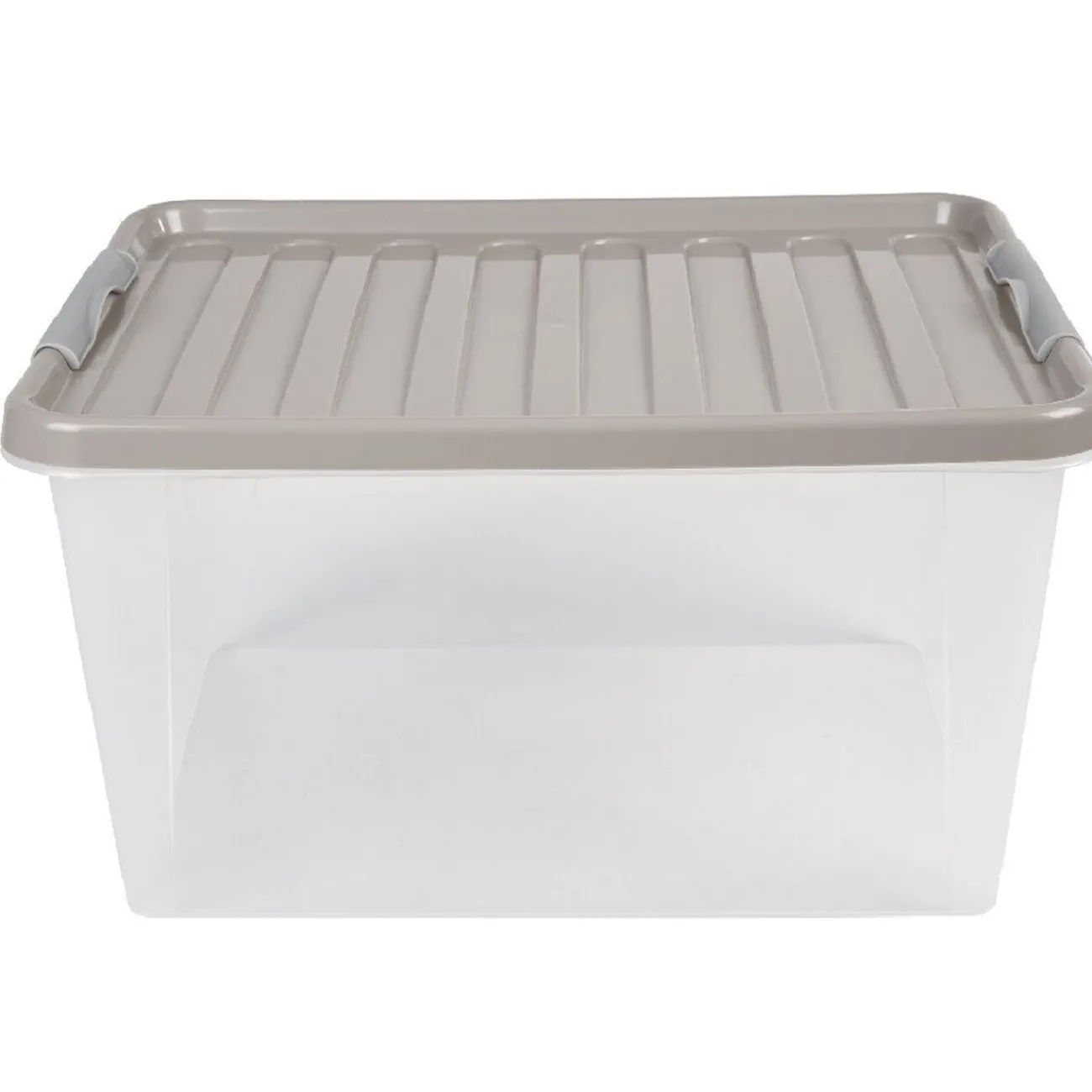 Gifi Entretien Du Linge|Box de rangement grise 31 L à clip