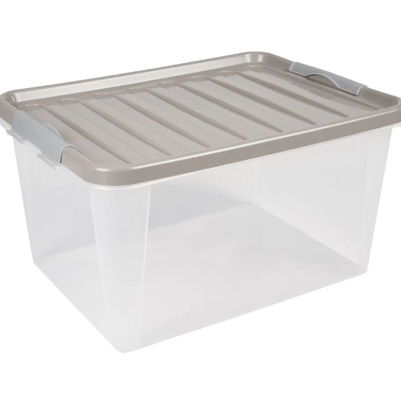 Gifi Entretien Du Linge|Box de rangement grise 31 L à clip