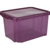 Gifi Rangement|Box de rangement plastique 18 L prune