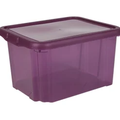 Gifi Rangement|Box de rangement plastique 18 L prune