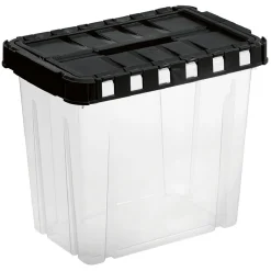 Gifi Rangement|Box de rangement plastique 9 L ouverture papillon noir