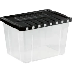 Gifi Rangement|Box de rangement plastique 19 L ouverture papillon noir