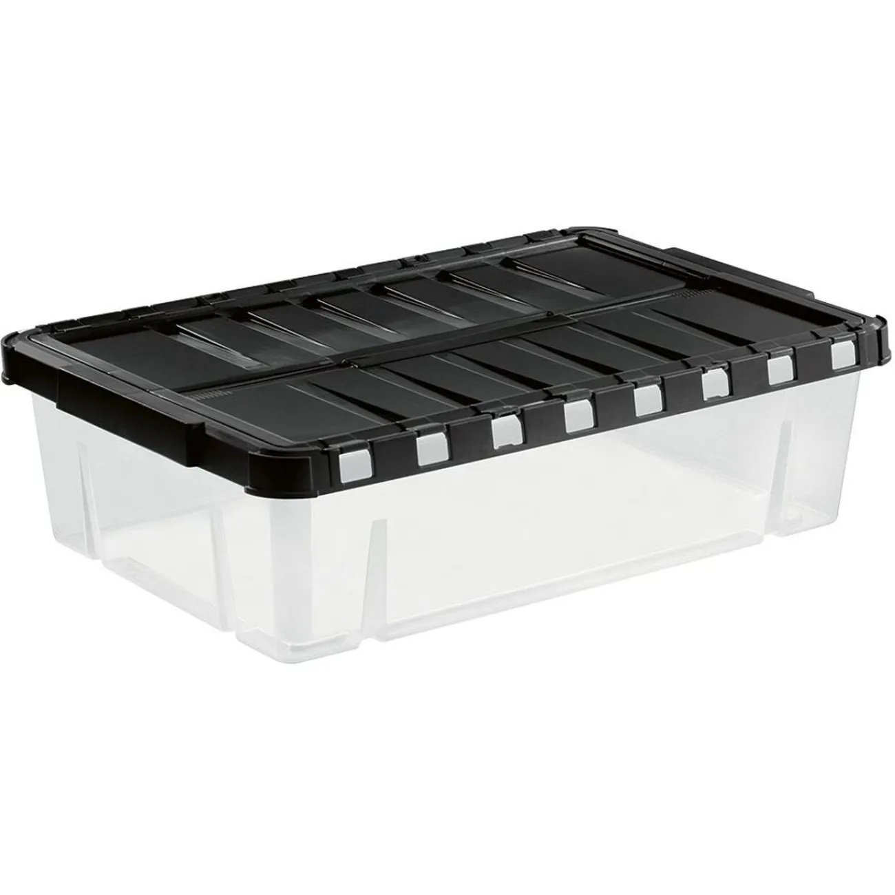 Gifi Rangement|Box de rangement plastique 29 L ouverture papillon noir