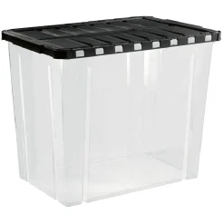 Gifi Rangement|Box de rangement plastique 80 L ouverture papillon