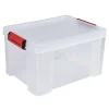 Gifi Rangement|Box de rangement transparente couvercle clips rouge 17 L