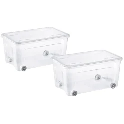 Gifi Rangement|Box de rangement transparent 43L x2