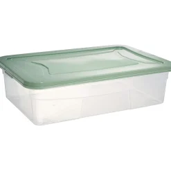 Gifi Rangement|Box dessous de lit transparent et vert 30L
