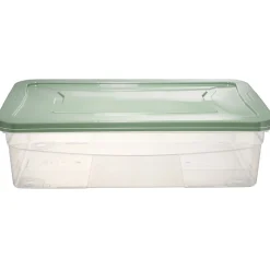 Gifi Rangement|Box dessous de lit transparent et vert 30L