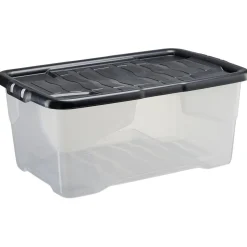 Gifi Rangement|Box 42L x2 avec couvercle noir L60xl40xH25cm