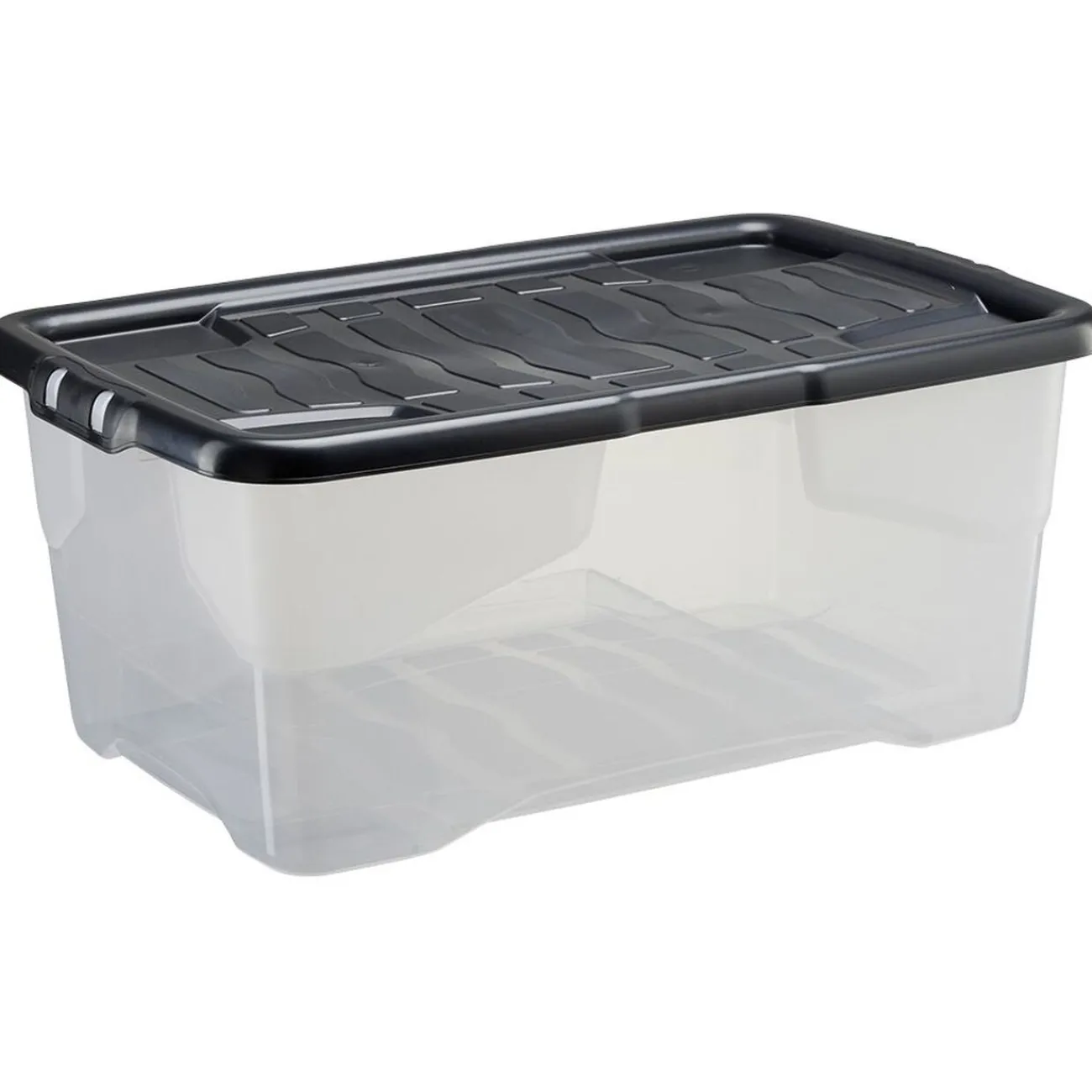 Gifi Rangement|Box 42L x2 avec couvercle noir L60xl40xH25cm