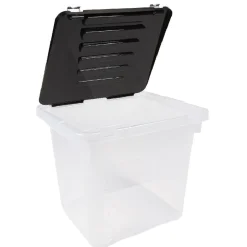 Gifi Rangement|Box plastique couvercle noir clipsable 36 L x3
