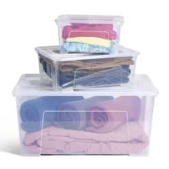 Gifi Rangement|Box rangement 48L plastique transparent 57xH27,2x38cm