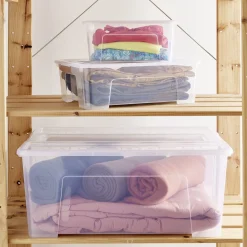 Gifi Rangement|Box rangement 10L plastique transparent 38xH14x28cm