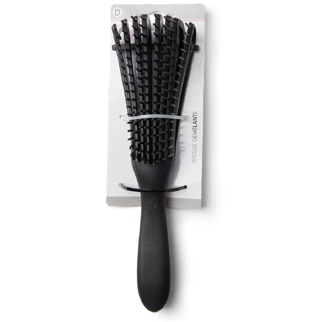 Gifi Beauté^Brosse à cheveux démêlante plate à picots PVC noir