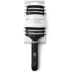 Gifi Beauté^Brosse à cheveux incurvée démêlage et lissage PVC noir