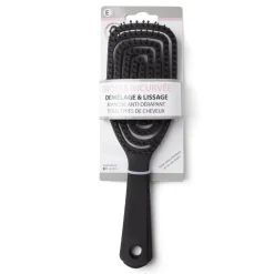 Gifi Beauté^Brosse à cheveux incurvée démêlage et lissage PVC noir