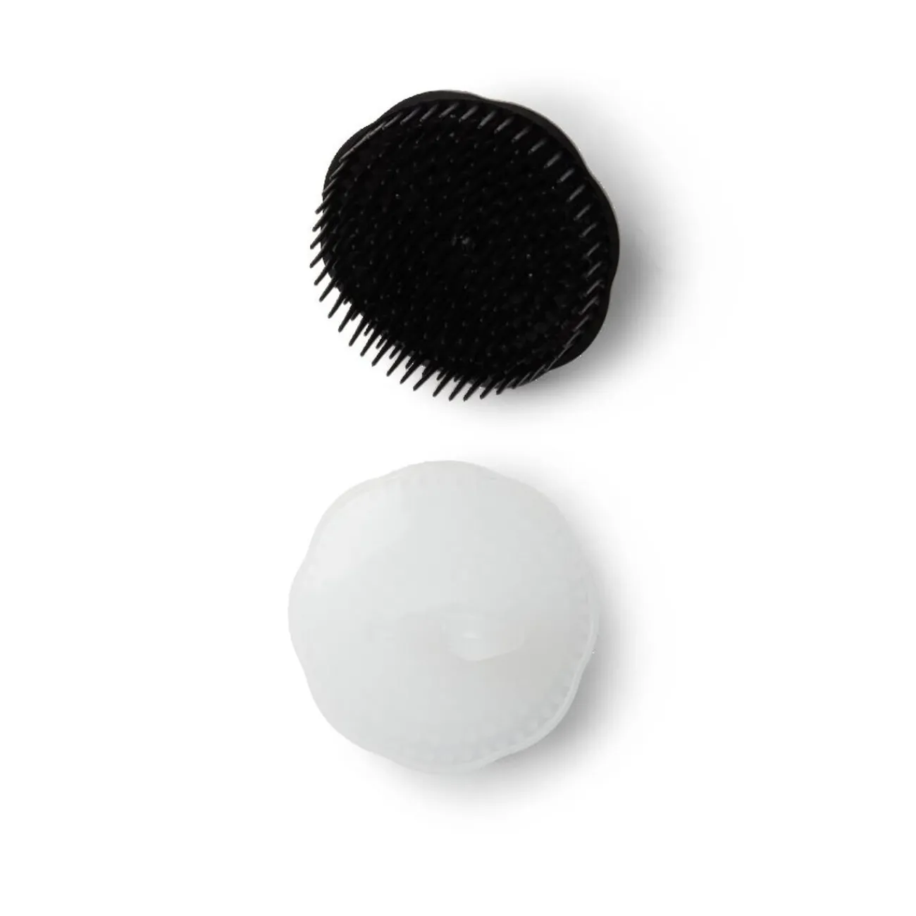 Gifi Beauté^Brosse à cheveux ronde ergonomique en plastique noir et transparent