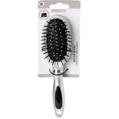 Gifi Beauté^Brosse pneumatique ovale picots perlés pvc gris