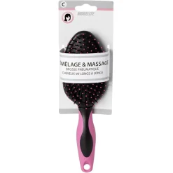 Gifi Beauté^Brosse pneumatique ovale picots perlés pvc fuchsia noir