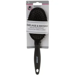 Gifi Beauté^Brosse pneumatique ovale picots perlés pvc noir