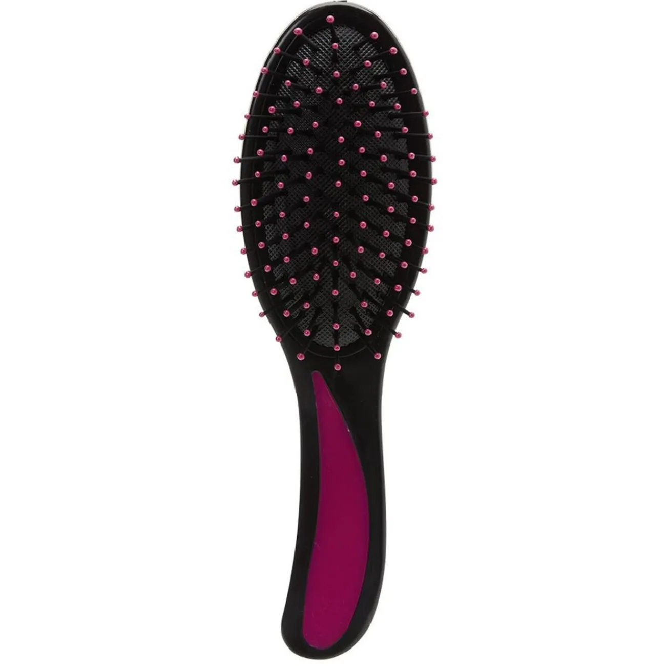 Gifi Beauté^Brosse pneumatique ovale picots perlés pvc noir fuchsia
