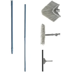 Gifi Nettoyage Et Entretien|Brosse téléscopique Homclean embouts x3 gris et bleu