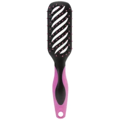 Gifi Beauté^Brosse tunnel multi-usages picots perlés pvc noir fuchsia