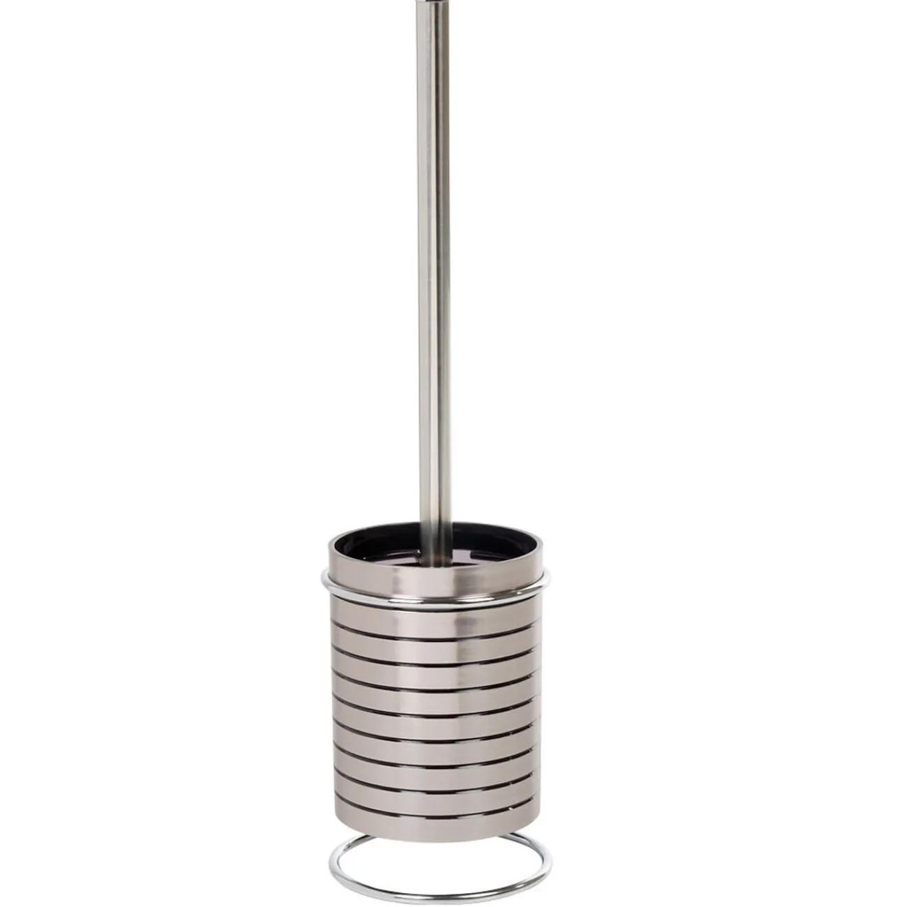 Gifi Equipement Wc^Brosse WC gris chromé décor fentes imitation rayures