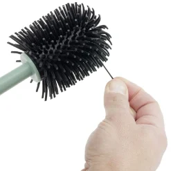 Gifi Equipement Wc^Brosse WC silicone ronde avec support plastique vert