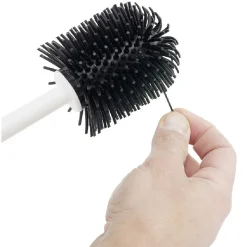 Gifi Equipement Wc^Brosse WC silicone ronde avec support plastique blanc