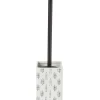 Gifi Equipement Wc^Brosse WC socle carré grès motif trait noir et blanc 9,2x9,2xH36cm