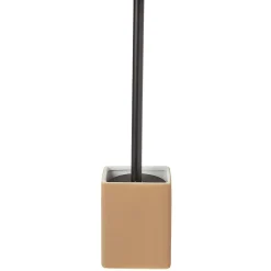 Gifi Equipement Wc^Brosse WC socle carré grès rouge terracotta 9,2x9,2xH36cm